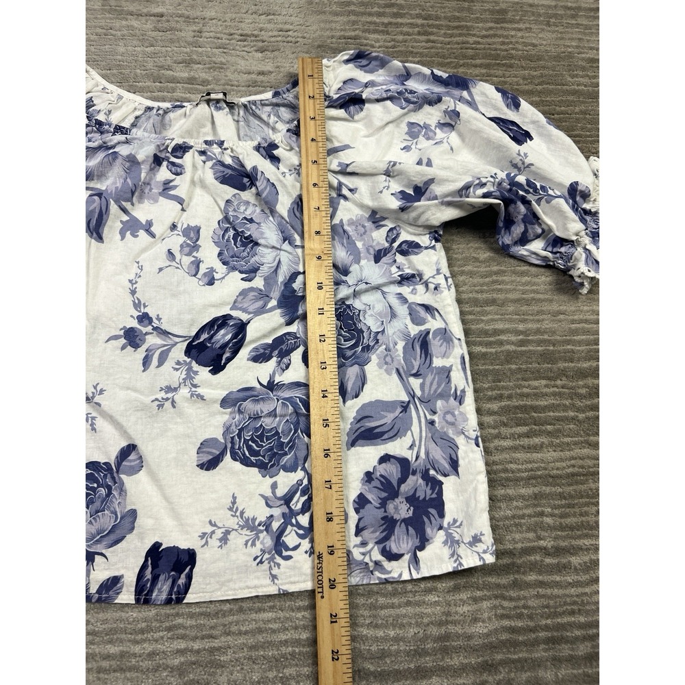 🍁Laura Ashley Blue Floral Blouse - Picture 5 of 12